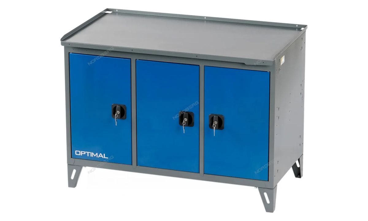  Верстак слесарный 3-х тумбовый, 3 створки NW303 (0)