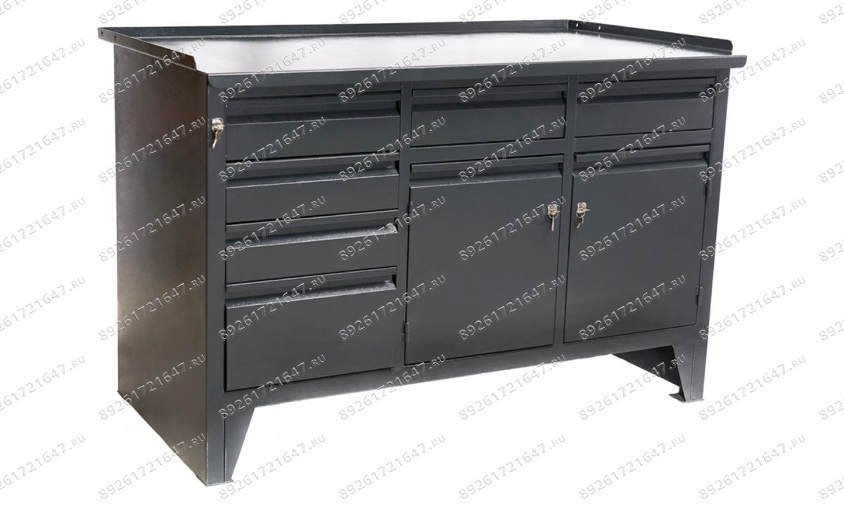  Верстак ВВС-223-3, 3-х тумбовый, 870*1300*700мм, RAL7016 (0)