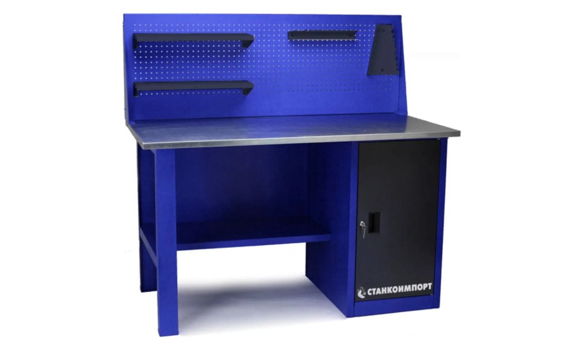  Стол для слесарных работ 1400 мм однотумбовый с экраном (0)