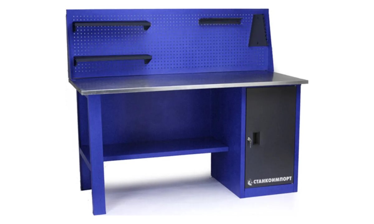  Стол для слесарных работ 1600 мм однотумбовый с экраном (0)