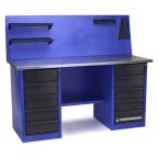 Стол для слесарных работ 1600 мм 2 тумбы с 5- ю ящиками с экраном фото