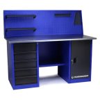  Стол для слесарных работ 1600 мм 2 тумбы (тумба с дверью, тумба с 5-ю ящиками) с экраном мни (0)