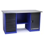  Стол для слесарных работ 1600 мм 2 тумбы (тумба с дверью, тумба с 5-ю ящиками) без экрана мни (0)