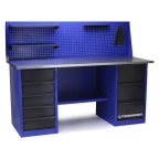 Стол для слесарных работ 1800 мм 2 тумбы (тумба с 3-мя ящиками, тумба с 5-ю ящиками) с экраном фото