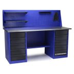 Стол для слесарных работ 1800 мм 2 тумбы с 5- ю ящиками с экраном фото