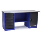 Стол для слесарных работ 1800 мм 2 тумбы (тумба с дверью, тумба с 5-ю ящиками) без экрана фото