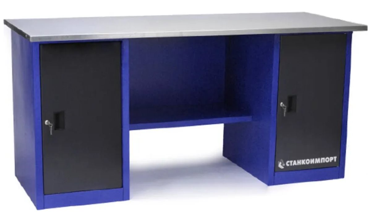  Стол для слесарных работ 1800 мм 2 тумбы без экрана (0)