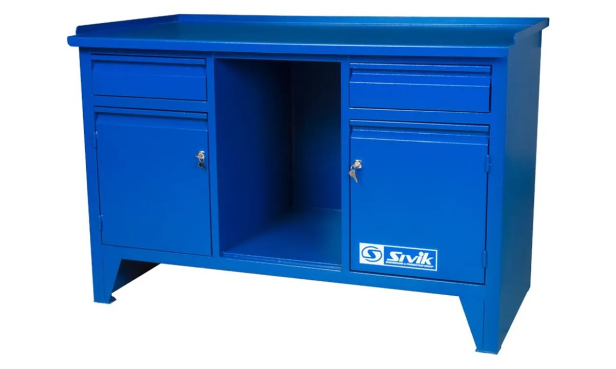  Верстак слесарный двухтумбовый с нишей КС-008 (0)