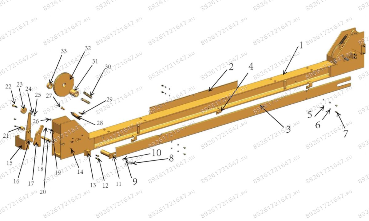  Втулка пластиковая промежуточная шкива вертикольного 03-14 H=60мм (длинная) (0)