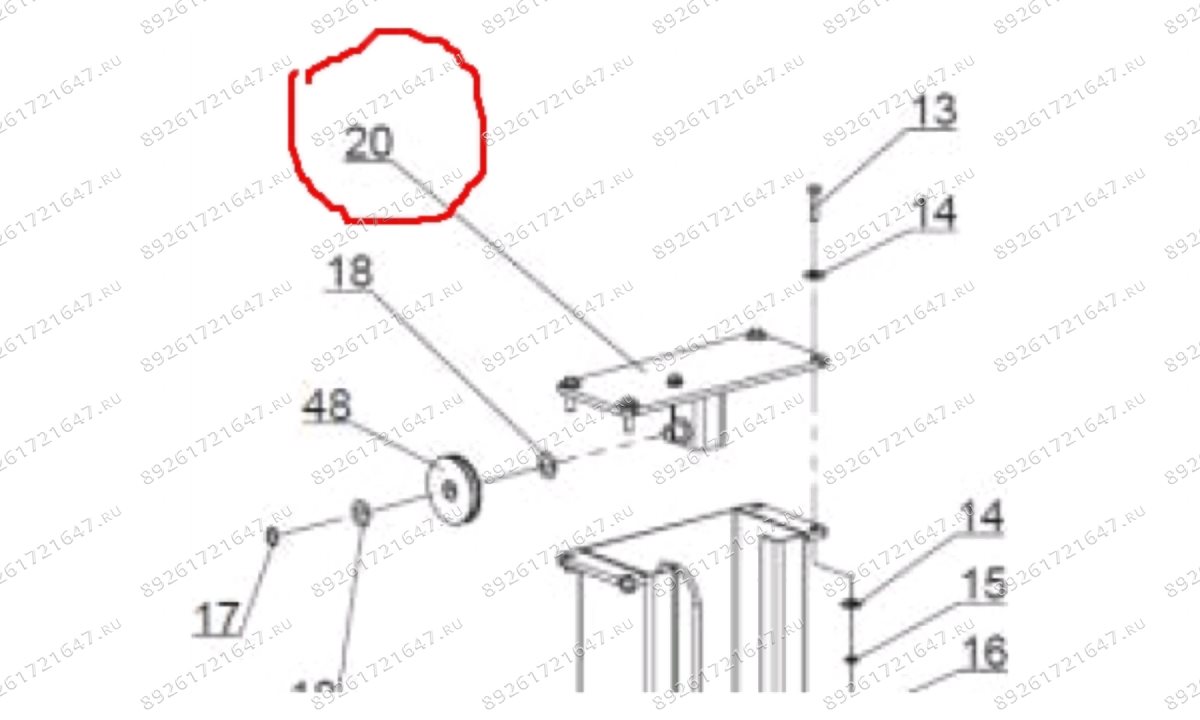  T5.5/20 Крышка верхняя стойки (0)