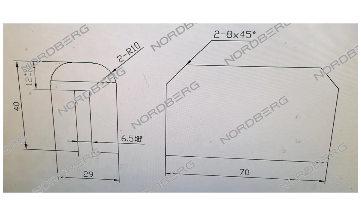  Блок скольжения для N4120A-4T new NORDBERG TPF4A-200-12 TPF4A-200-12 (1)