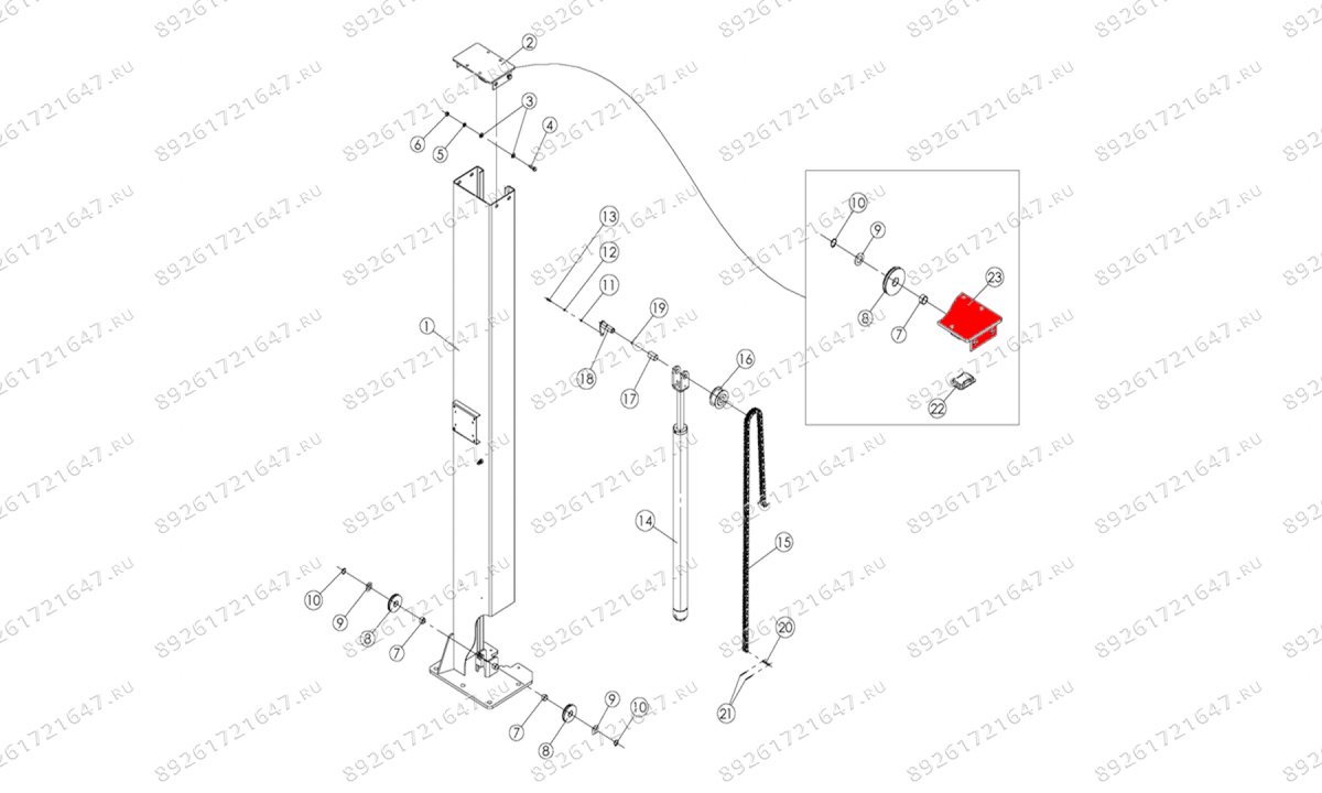  Верхняя крышка колонны T4Е RAL5005 (0)
