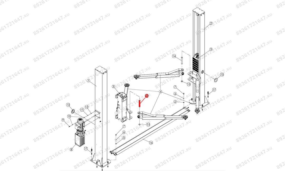  Ось крепления лапы T4Е (0)