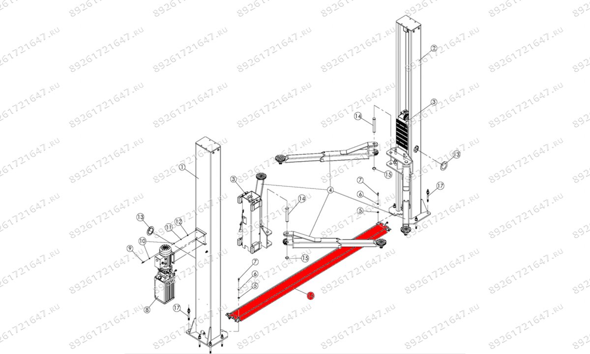  Переезд между стойками T4Е RAL5005 (0)