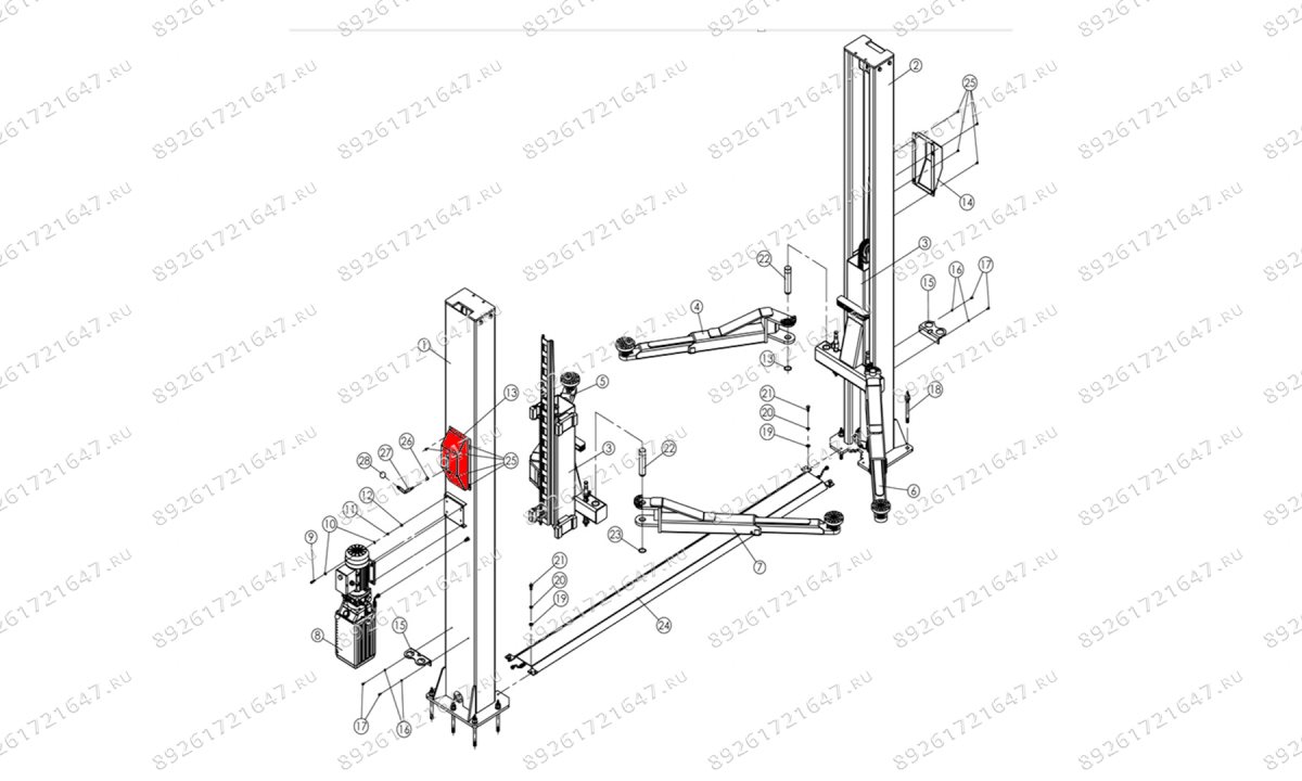  Крышка стопора главной колонны T4H, V2-4LH, V2-5.5, V2-5.5L (0)