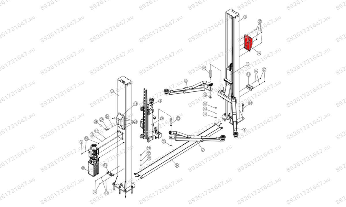  Крышка стопора ведомой колонны T4H, V2-4LH, V2-5.5, V2-5.5L (0)