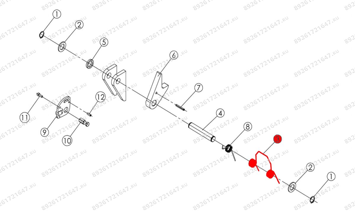  Пружина стопора главной и ведомой колонны T4H, V2-4LH, V2-5.5, V2-5.5L (0)