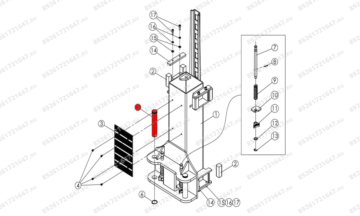  Ось крепления лапы V2-5.5, V2-5.5L (0)