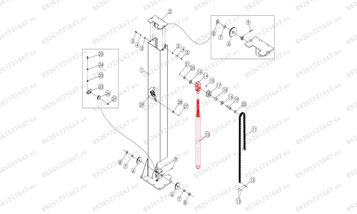  Гидроцилиндр ведомый V2-5.5, V2-5.5L (0)