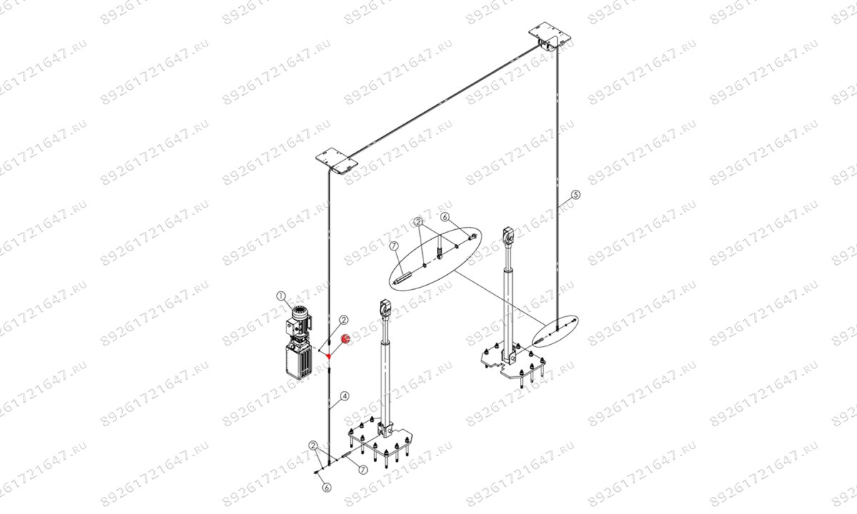  Фитинг тройной для соединения гидроцилиндра и двух гидрошлангов V2-4LB, V2-5.5L (0)