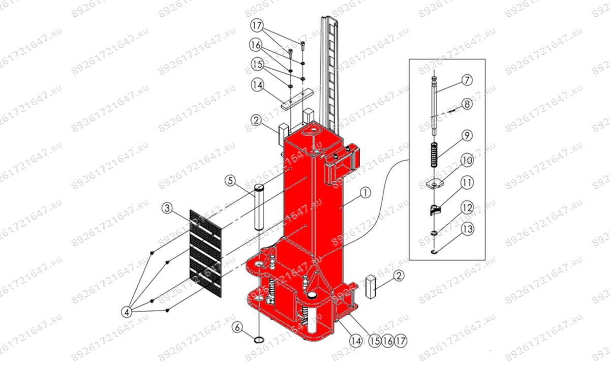  Корпус каретки V2-5.5L RAL1018 (0)
