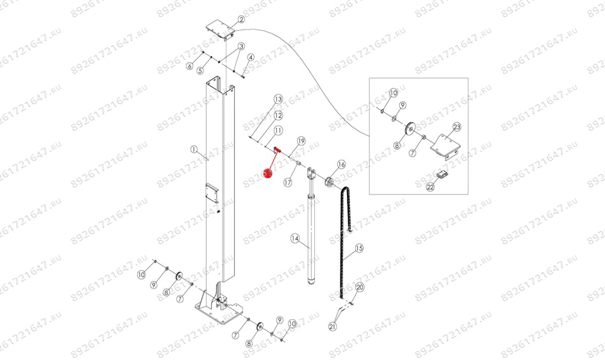  Палец ролика цепи T4Е (0)