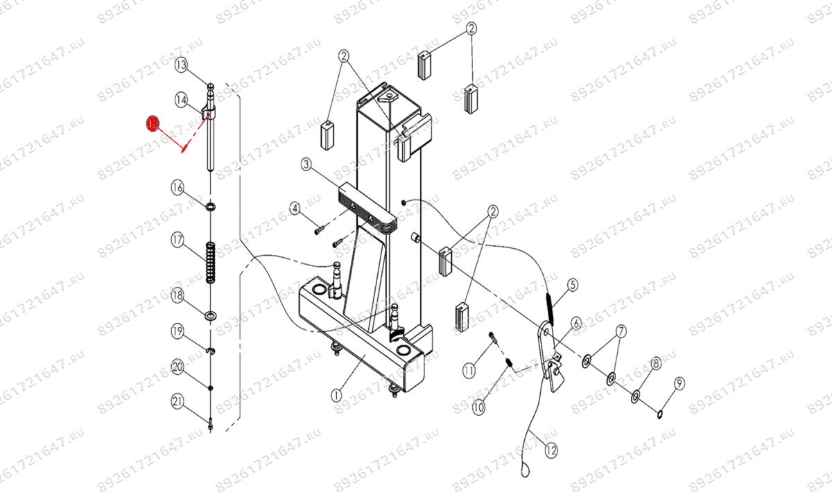  Крепеж зубчатого сегмента стопора лапы T4Е, T4, T4H, T4B, V2-4L, V2-4LH, V2-4LB, V2-5.5, V2-5.5L (0)