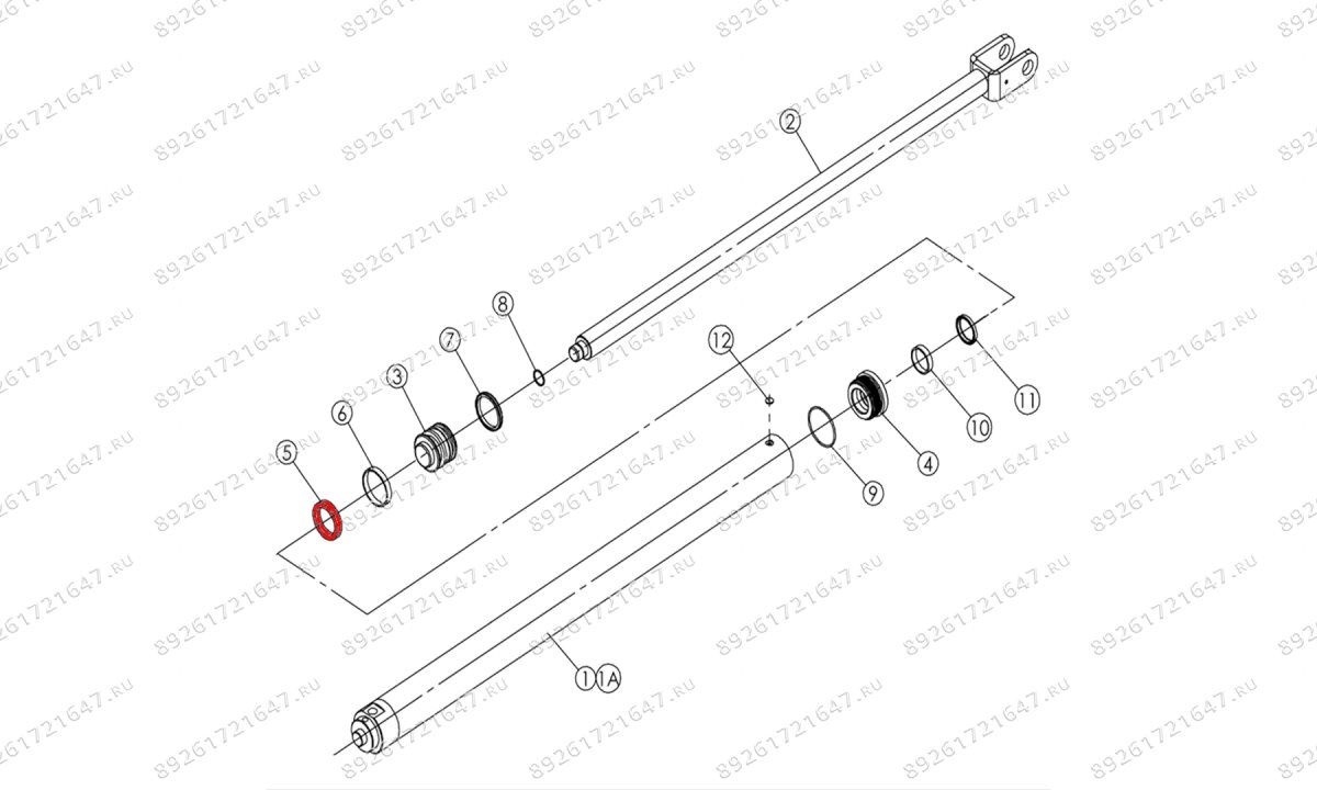  Уплотнительное кольцо поршня гидроцилиндра T4Е (0)