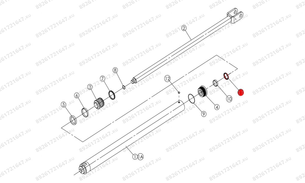  Пылезащитное кольцо штока гидроцилиндра V2-5.5, V2-5.5L (0)