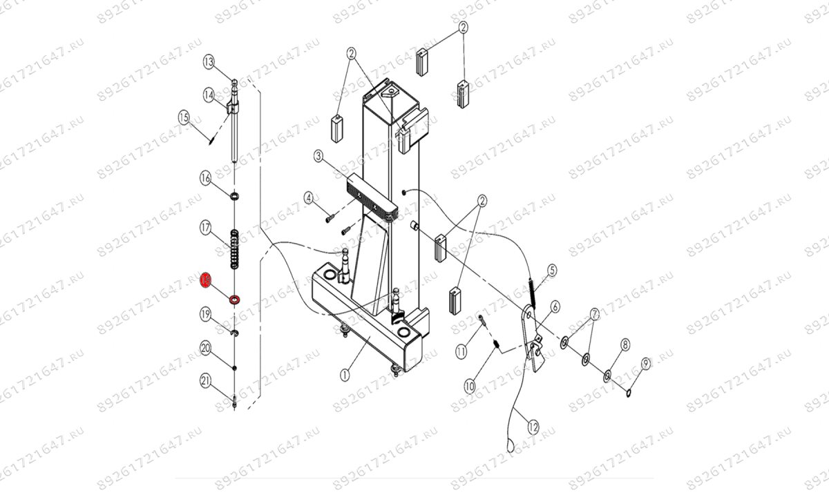  Шайба пружины стопора лапы T4, T4H, T4B, V2-4L, V2-4LH, V2-4LB, V2-5.5, V2-5.5L (0)