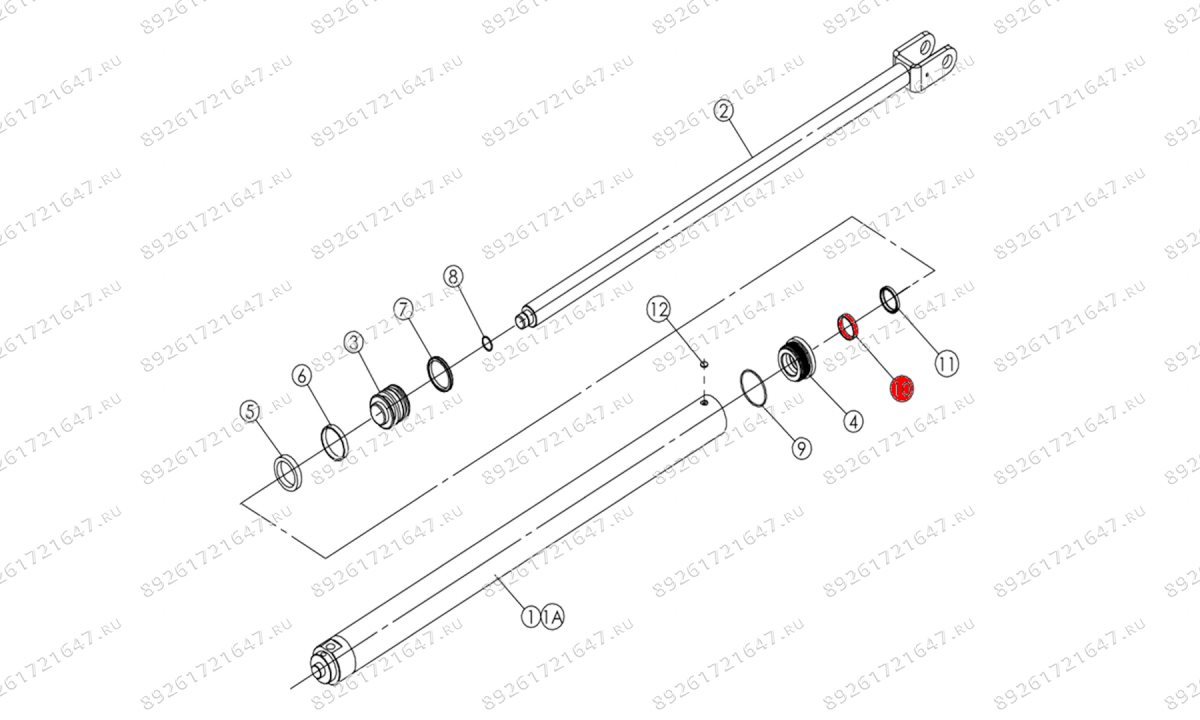  Кольцо штока гидроцилиндра V2-5.5, V2-5.5L (0)