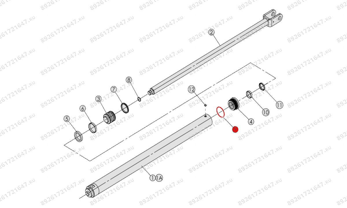  Кольцо крышки гидроцилиндра T4, T4H, T4B, V2-4L, V2-4LH, V2-4LB (0)