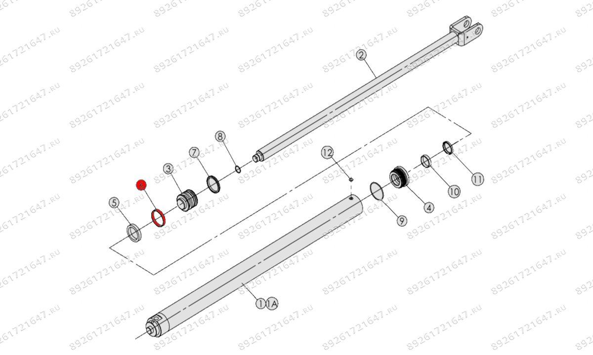  Направляющее кольцо поршня гидроцилиндра V2-5.5, V2-5.5L (0)