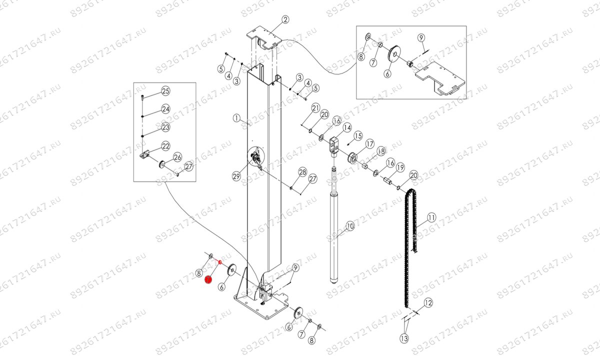  Втулка ролика троса синхронизации V2-5.5, V2-5.5L (0)