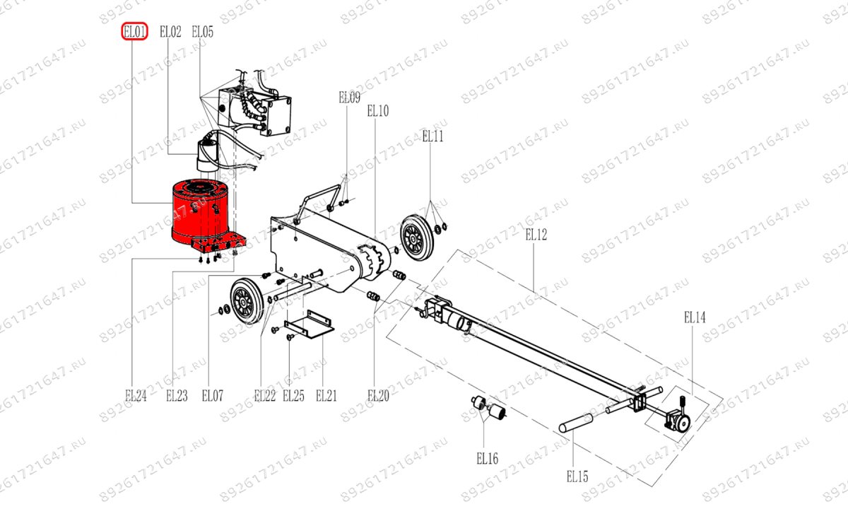  Гидроцилиндр в сборе (Oil Cylinder Assy) S30-2EL (1)