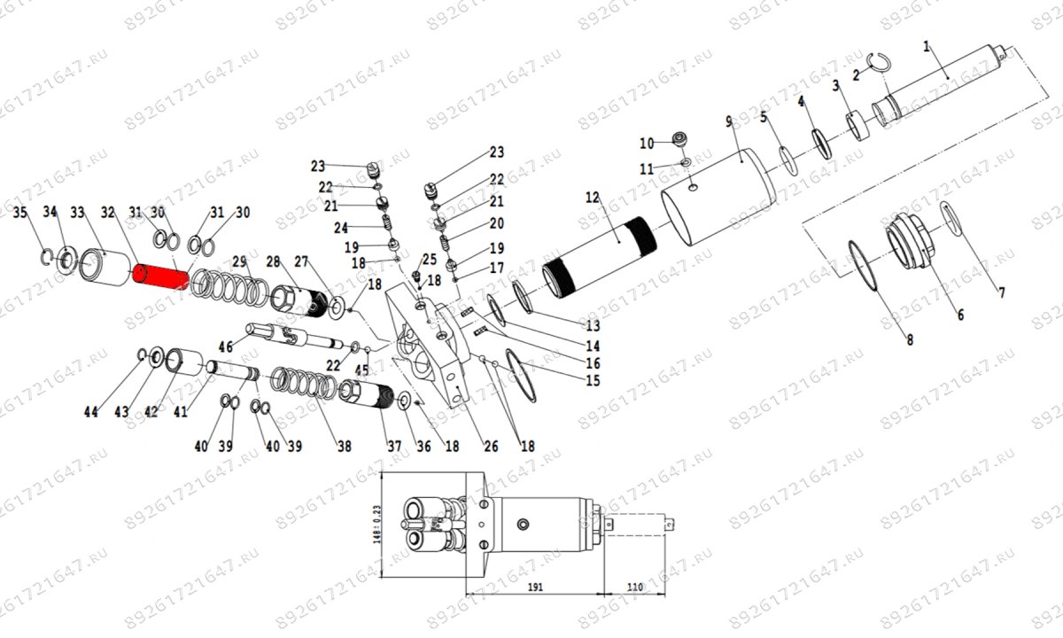  Плунжер V3, V3LP (Plunger d22 x 73mm) (1)