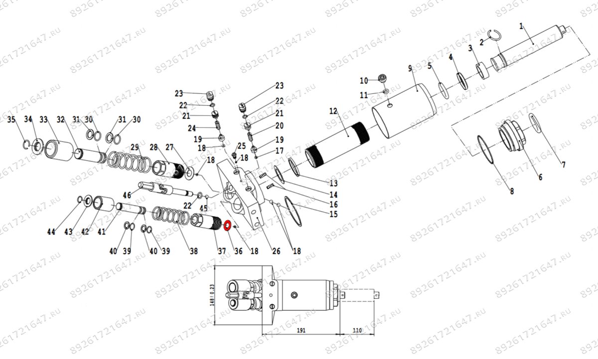  Шайба медная для плунжера V3, V3LP (Washer copper plunger d25mm x 14mm x 0.7mm) (0)