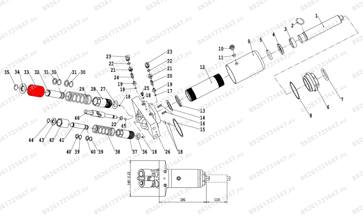  Втулка V3, V3LP (Sleeve d39.5 x 44mm) (1)