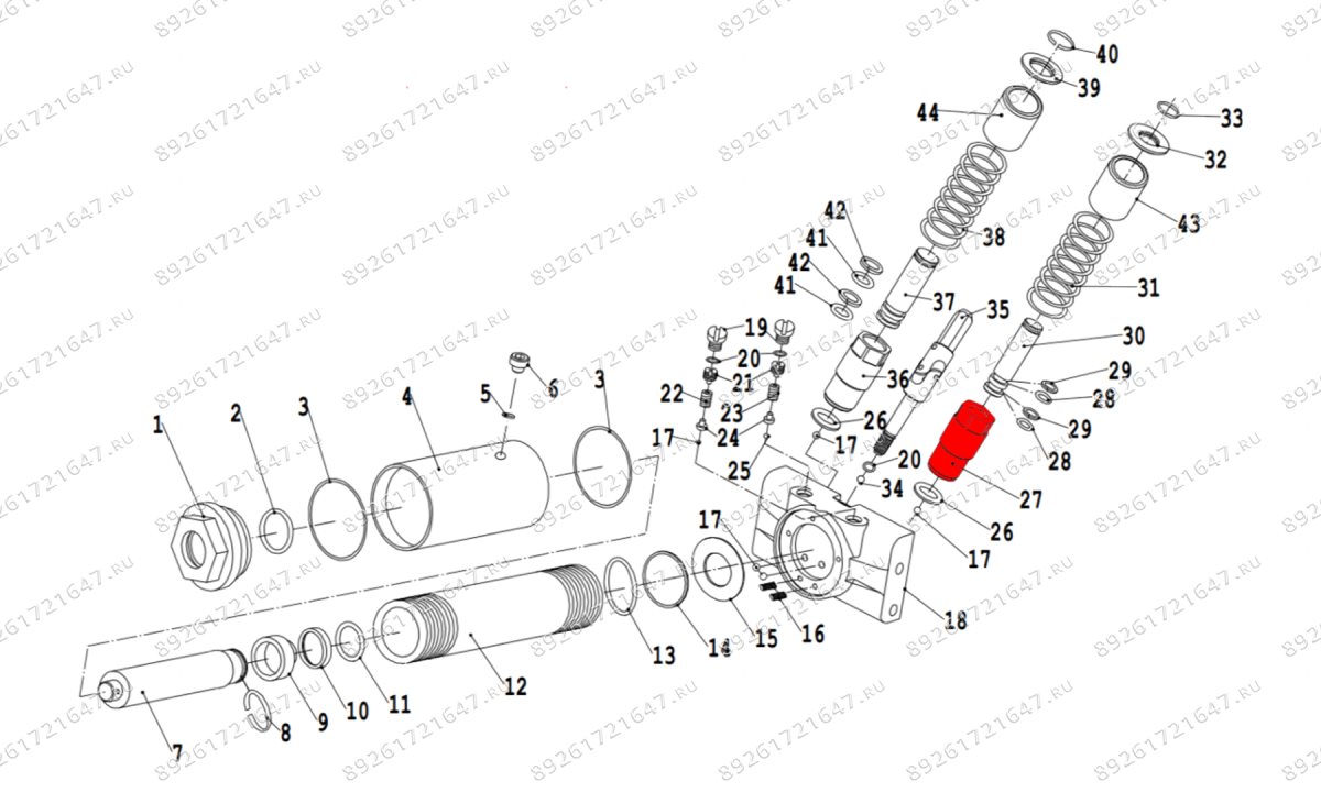 Цилиндр плунжера V3, V3LP, V3.5 (Plunger cylinder d15mm) (1)