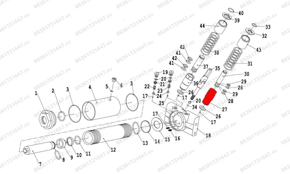  Цилиндр плунжера V3, V3LP, V3.5 (Plunger cylinder d15mm) (1)