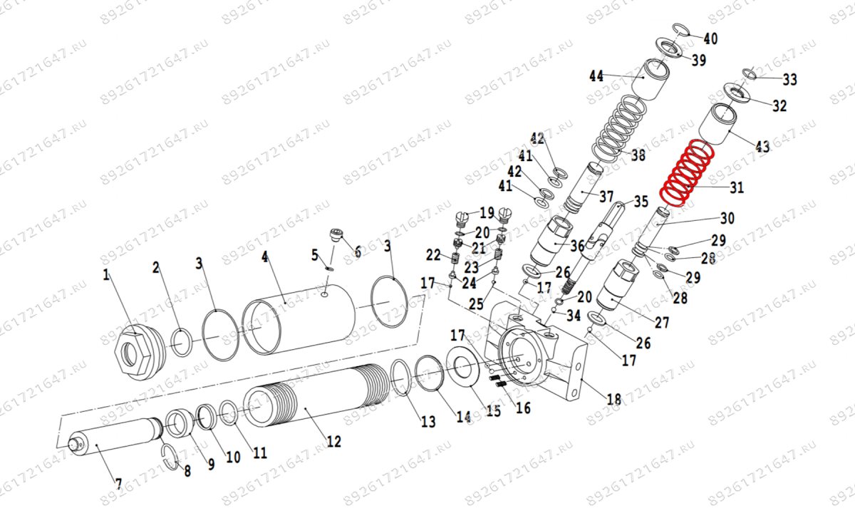 Пружина плунжера V3.5 (Plunger spring d33mm x 96mm) (0)