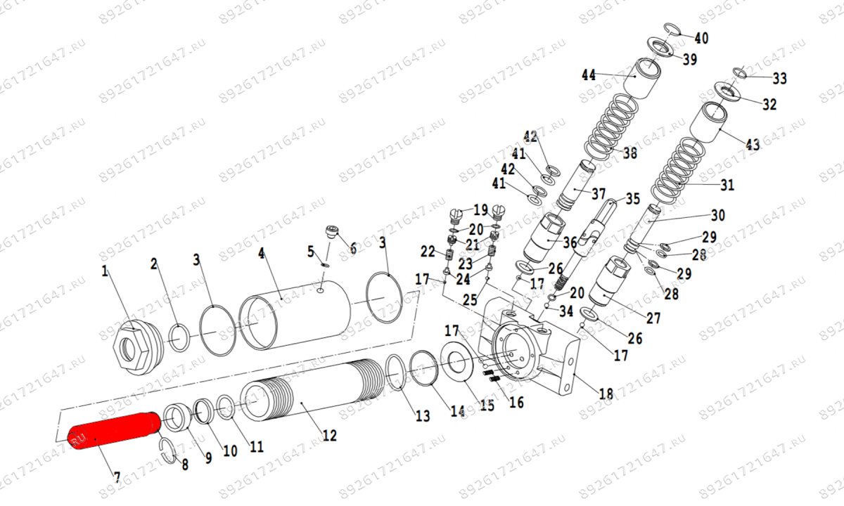  Шток гидроцилиндра V3.5 (Rod hydraulic cylinder d30 x 167mm) (1)