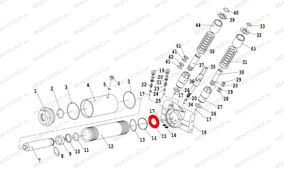  Шайба медная силового цилиндра V3.5 (Copper washer power cylinder d50mm x 26mm x 0.7mm) (1)
