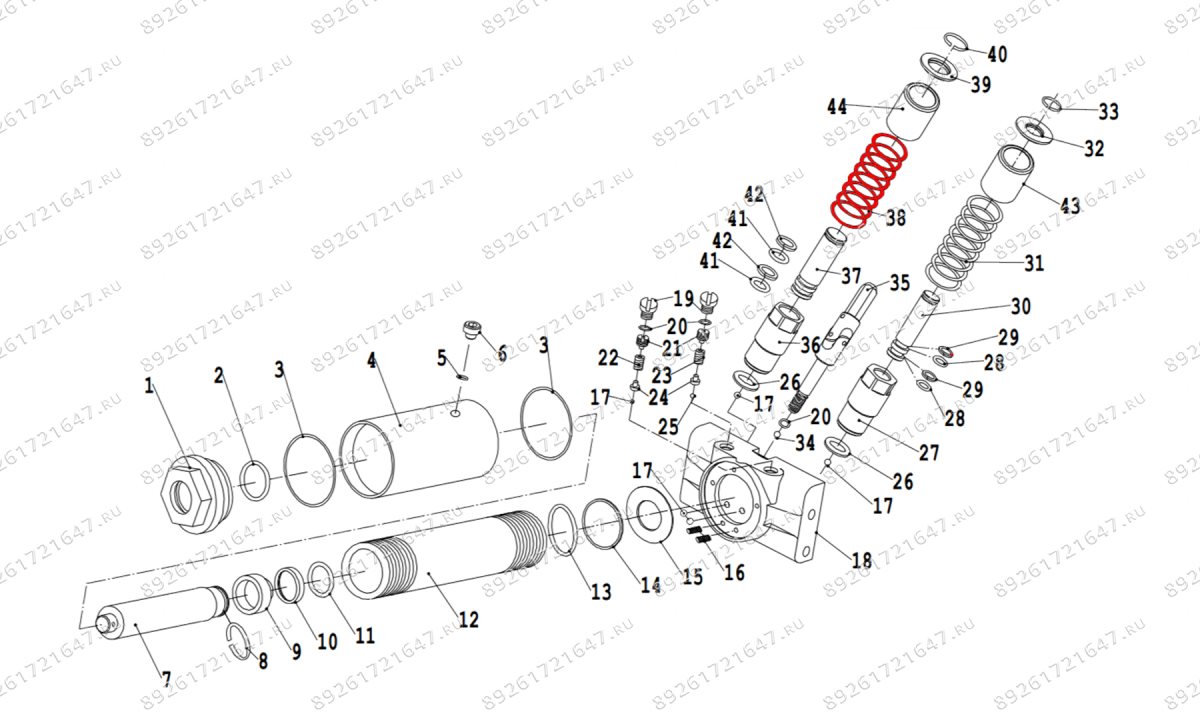  Пружина плунжера V3.5 (Plunger spring d36.5mm x 100mm) (1)