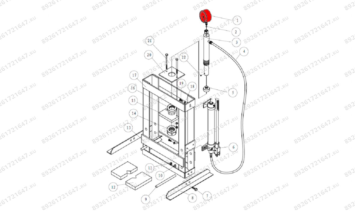  Манометр (Pressure gauge п.1) HJ0802.5005, HJ0802.7016 (1)