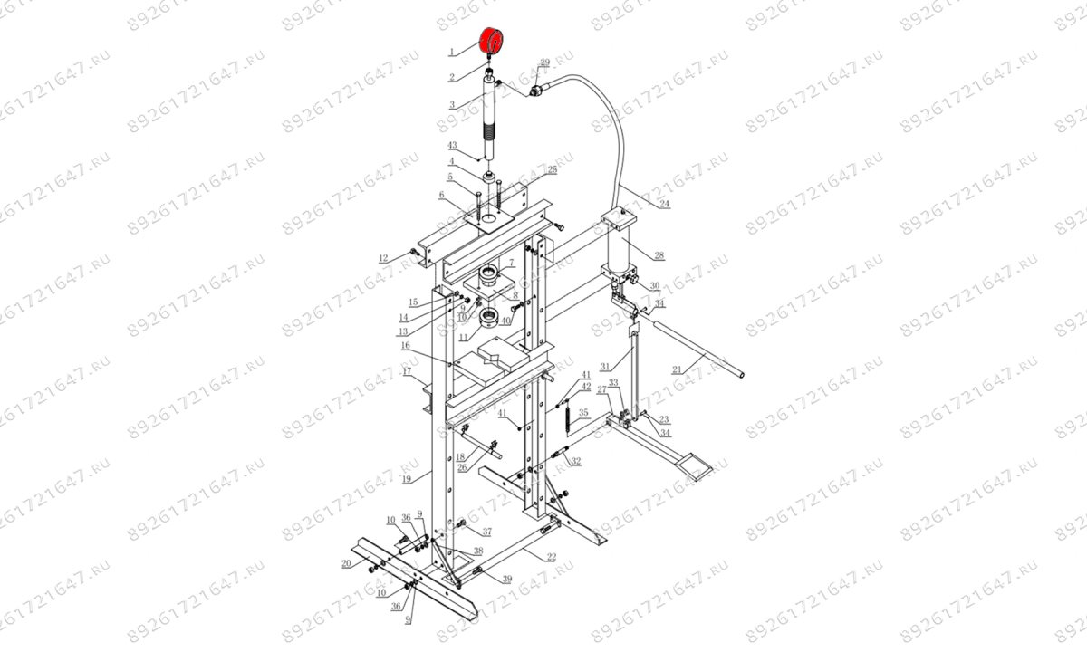  Манометр (Pressure gauge п.1) HJ0803B.5005, HJ0803B.7016 (1)