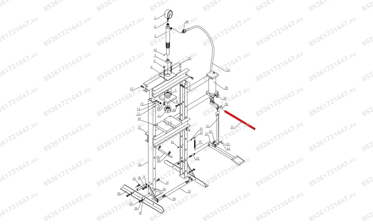  Ручка металлическая (Handle п.21) HJ0803B.5005, HJ0803B.7016 (1)