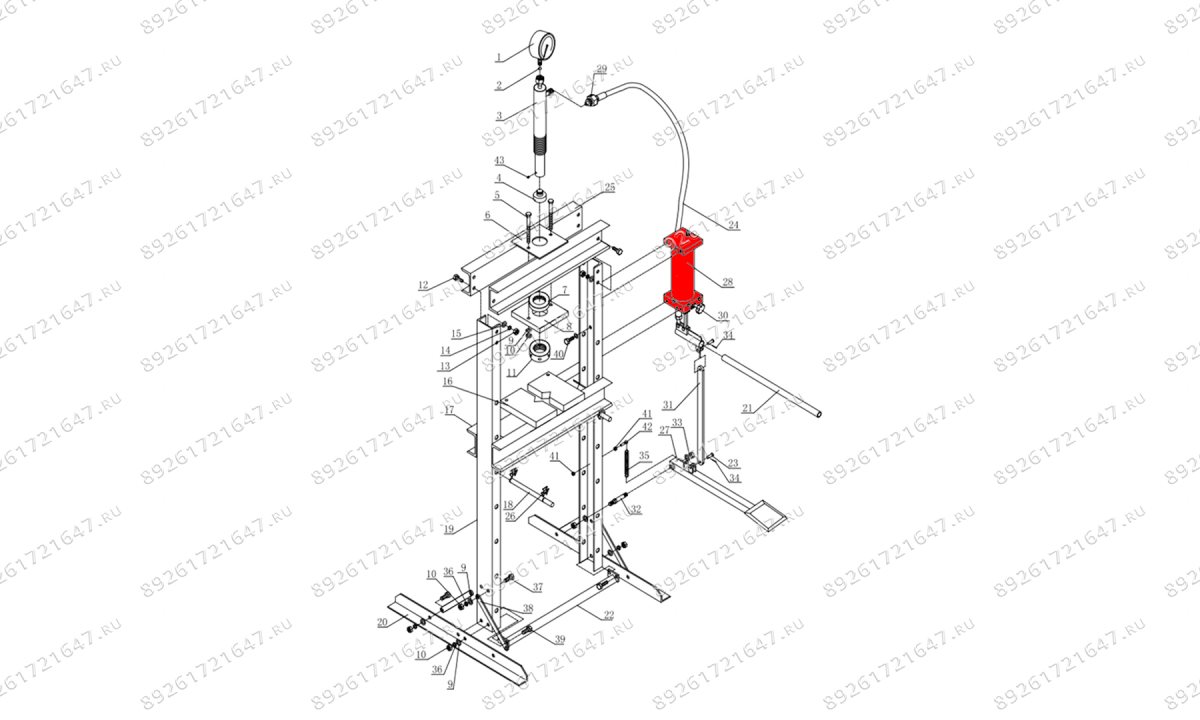  Насос гидравлический (Pump assy п.28) HJ0803B.5005, HJ0803B.7016 (1)