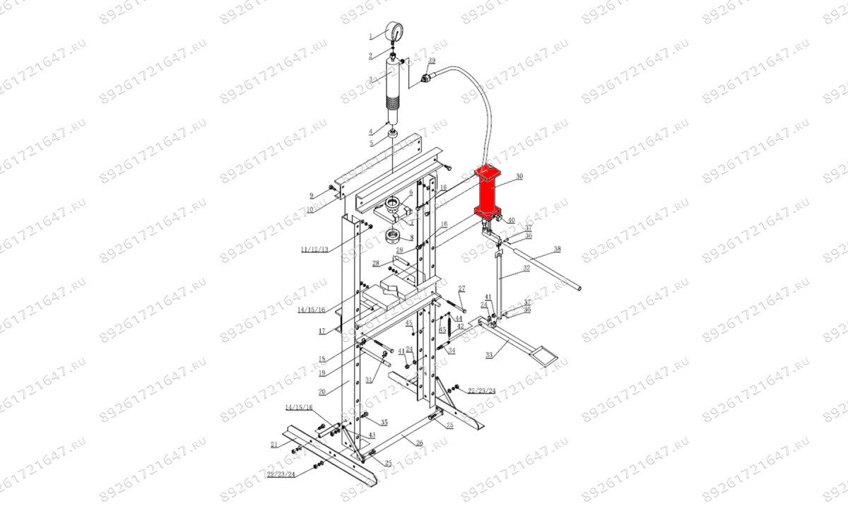  Насос гидравлический (Pump assy п.30) HJ0805C.5005, HJ0805C.7016 (1)