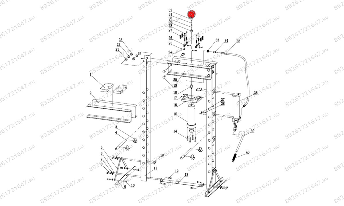  Манометр (Pressure gauge п.32) HJ0808B.5005 (1)